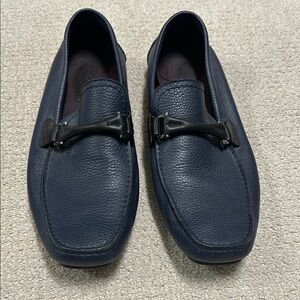 Men's Ferragamo Navy Leather Loafers